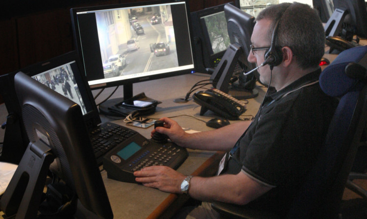 CCTV being monitored at the Fife Area HQ in Glenrothes Police Station.