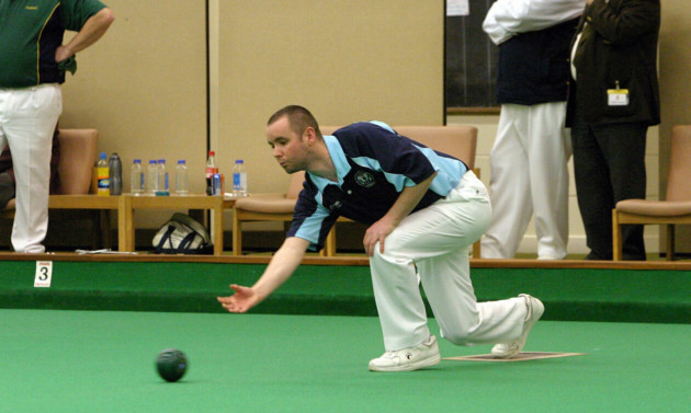 Scottish bowler Scott Kennedy taking part in a competition at the Dewars Centre in Perth.