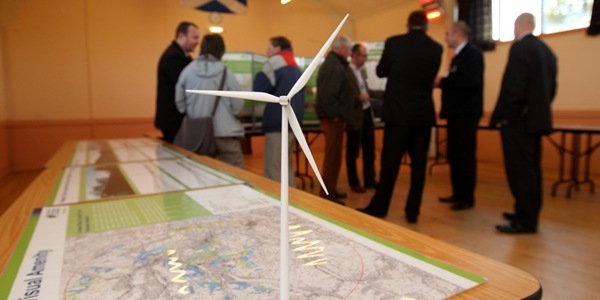 Amulree Village Hall.  Exhibition about changes to Calliacher wind farm. Pictured, scenes from the exhibition.