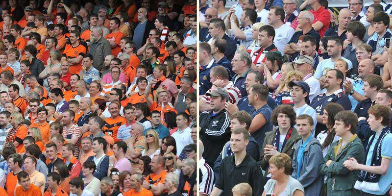 Kim Cessford - 19.08.12 - pictured in the capacity filledTannadice enjoying the derby are some of the crowds