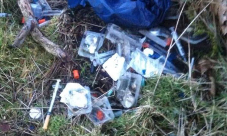 The bag of needles that was discarded at Montrose airfield.