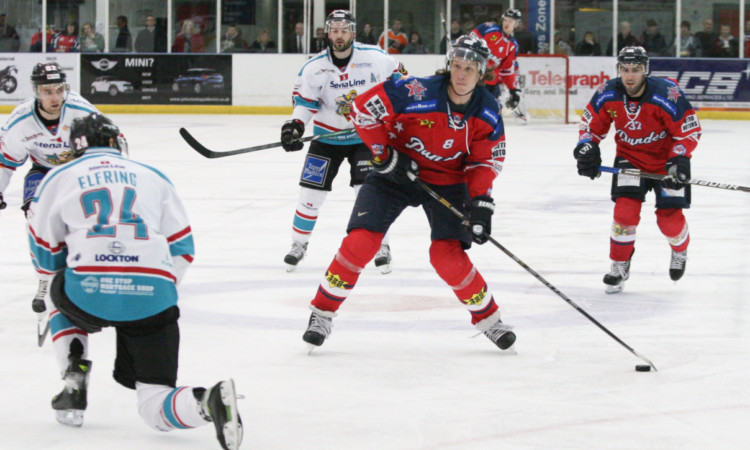 Rory Rawlyk in action against the Belfast Giants.