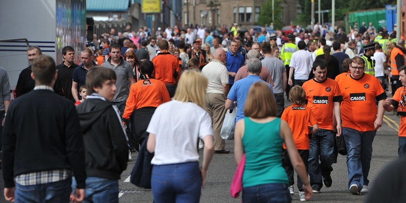 Kim Cessford - 19.08.12 - pictured arriving at Tannadice full of anticipation about the derby match are fans from Dundee United and Dundee