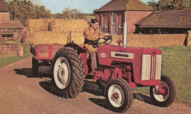 An International B414 tractor which was built at their Idle factory near Bradford, which was formerly the Jowett factory.