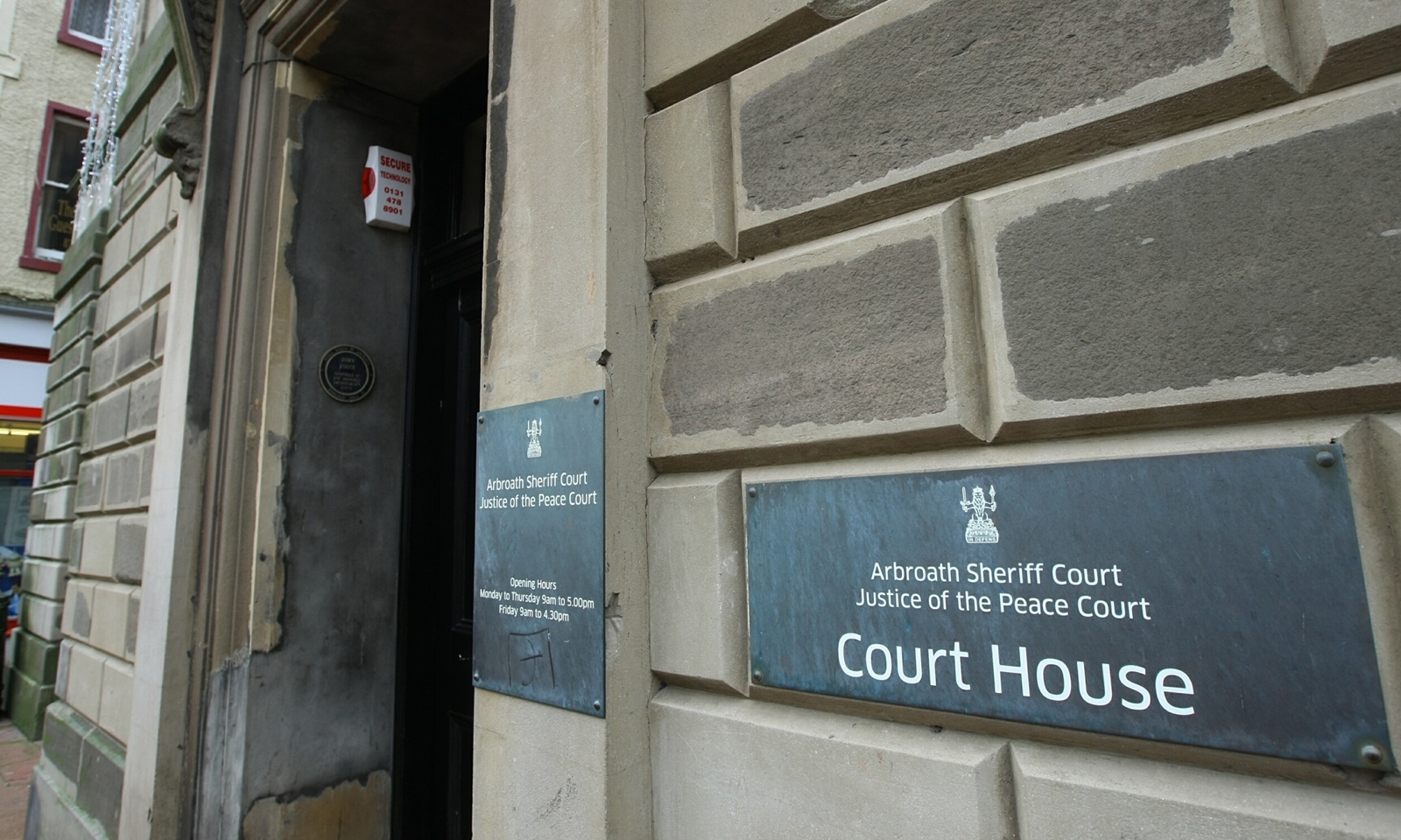 Building exterior of Arbroath Sheriff Court, Arbroath.