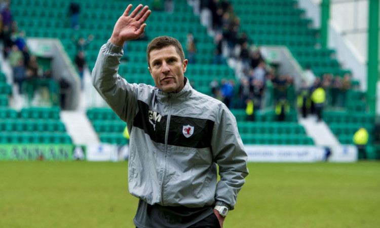 Grant Murray thanks the fans for their support at Easter Road.