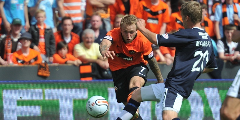 Kim Cessford - 19.08.12 - pictured at Tannadice the SPL match between Dundee United and Dundee - Johnny Russell (United) scores his second goal