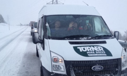 The community came to the rescue after the group were stuck on the A9.