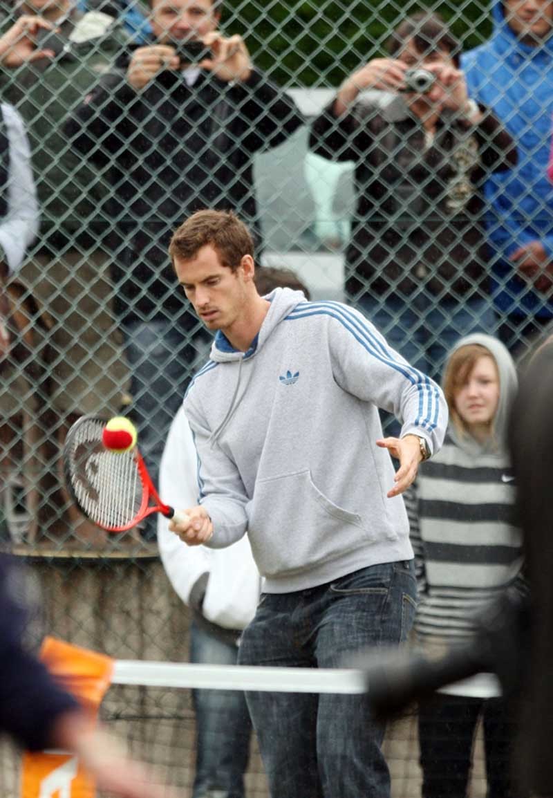 Olympic and US Open champion Andy Murray plays at his old club in Dunblane, near Stirling in Scotland, eturn to his home town to thank fans for their support.