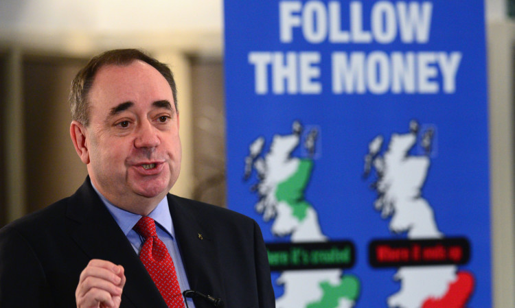 Alex Salmond addressing a Business for Scotland event in Aberdeen on Monday morning.