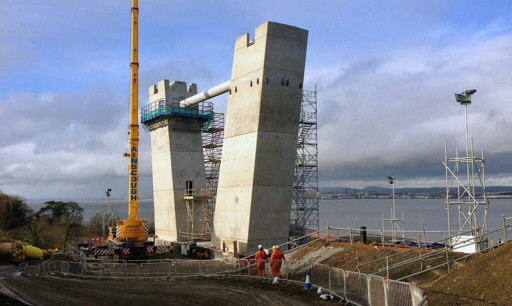 The first southern approach tower of the Queensferry Crossing.