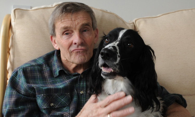 Jim Davidson with his dog Reuben.