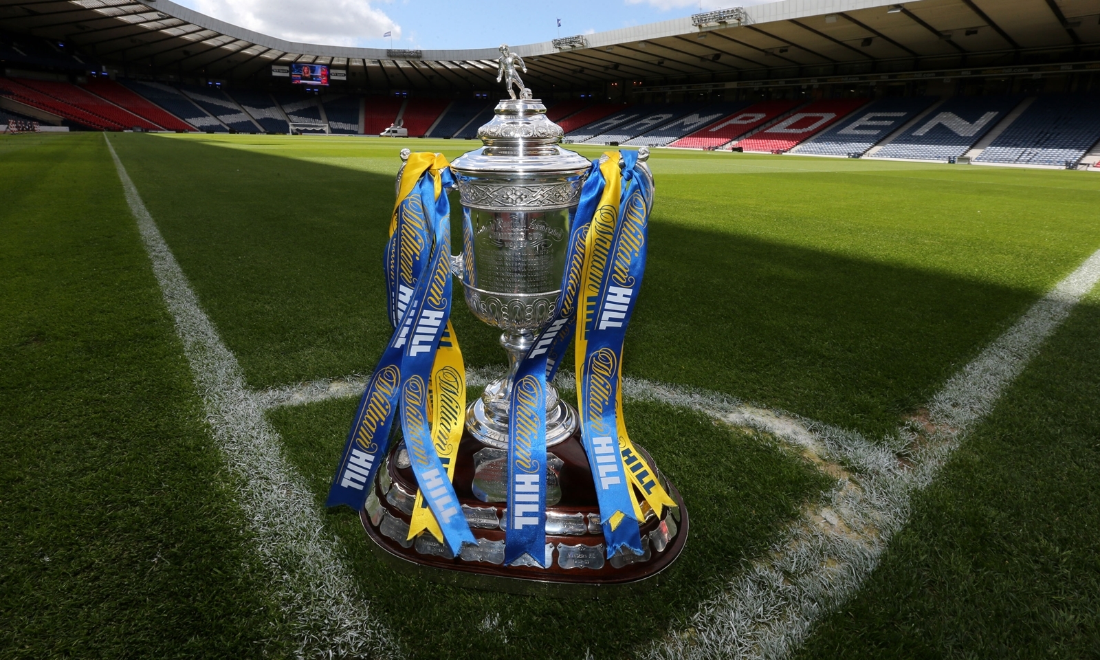 The William Hill Scottish Cup is displayed during a photocall at Hampden Park, Glasgow. Celtic will face Hibernian in the 2013 William Hill Scottish Cup Final on Sunday.