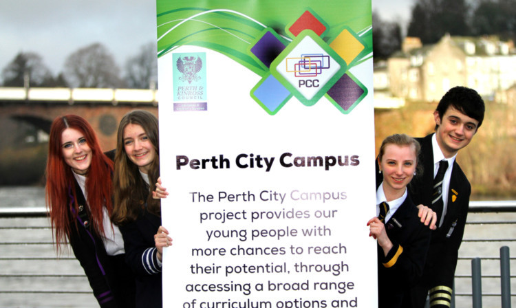 At the launch of the website, from left: Holly Ross, Rachael Eynon, Eilidh Vandome and James Smith.