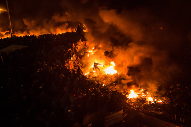 The Ukrainian capital Kiev has endured weeks of violent battles between police and protesters that have killed scores and injured hundreds of people. The government and the opposition are locked in a battle over the identity of Ukraine, a nation of 46 million that has divided loyalties between Russia and the West.