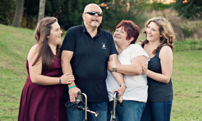 Keith Swankie with, from left, daughter Nikki, 19, wife Sheelagh and daughter Jordan, 15.