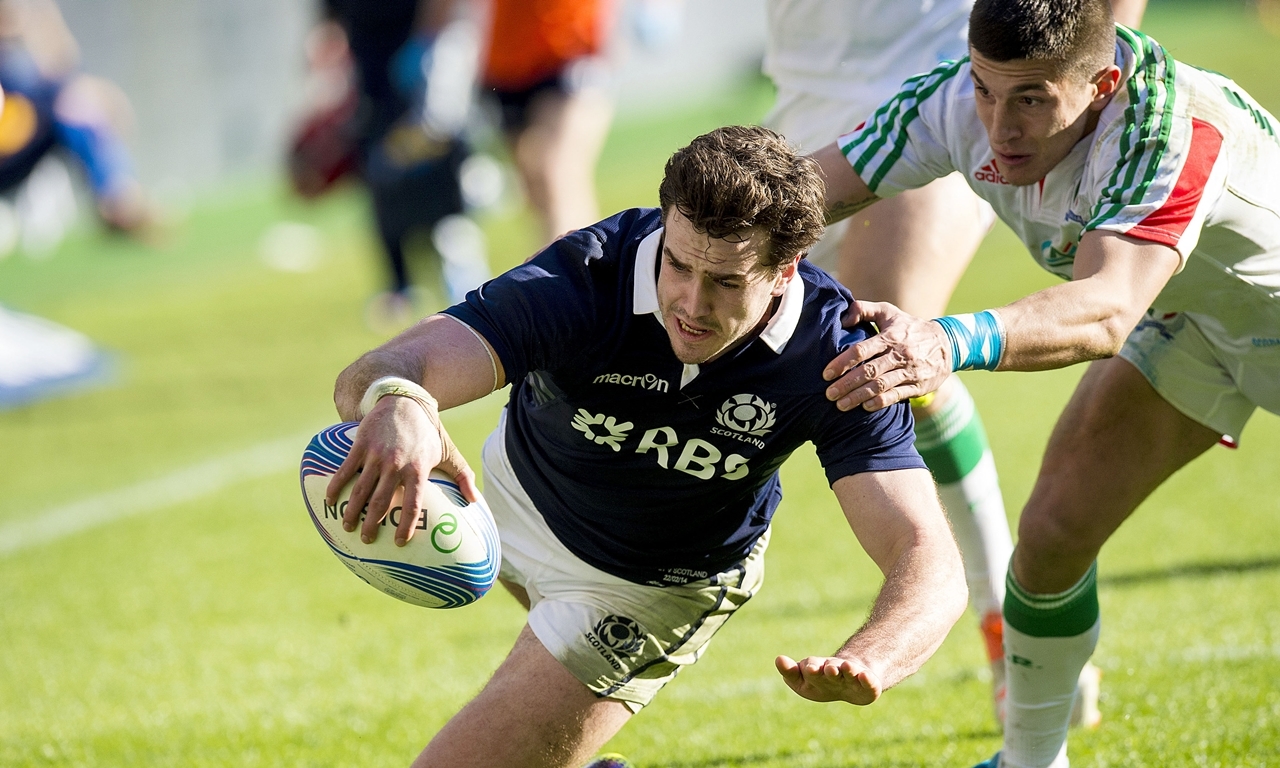 22/02/14 RBS SIX NATIONS
ITALY V SCOTLAND
STADIO OLIMPICO - ROME
Tommy Seymour slides in to score a try for Scotland