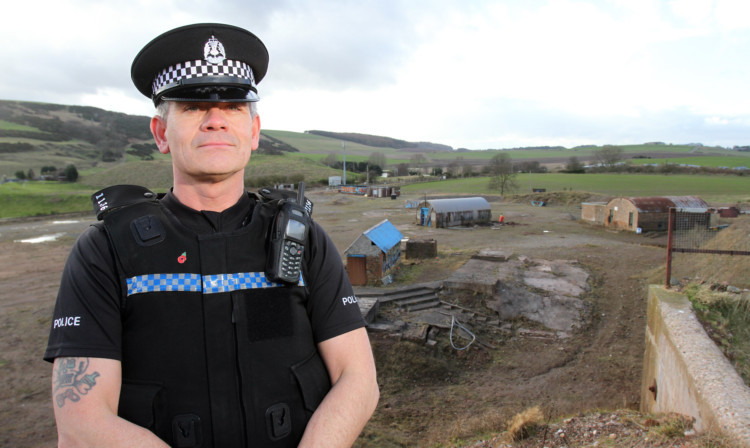 PC Mike Lewis at Wormit Quarry.