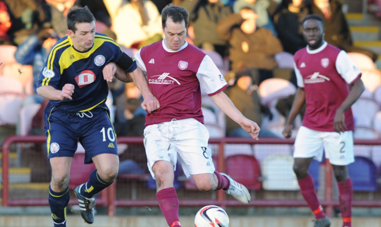 Brechins Craig Molloy and Ross Chisholm and David Banjo of Arbroath in action at Gayfield the last time the teams met.