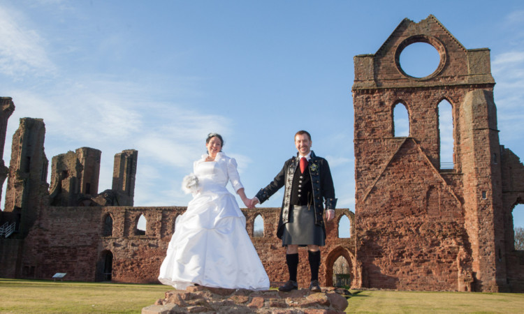 Bride and groom Jackie Watson and Derek Middler tied the knot at the historic abbey.