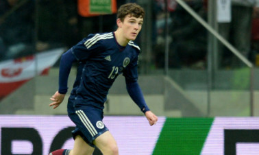 Andrew Robertson looked at home in his full Scotland debut.