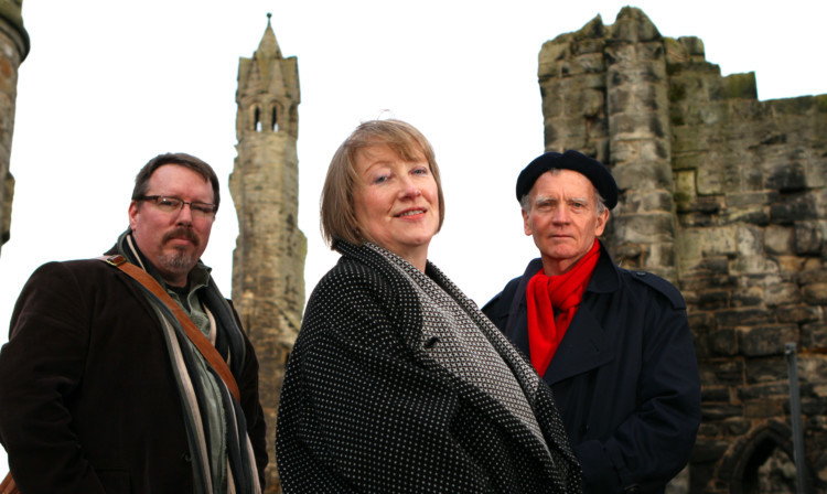 From left; Brian Turner, David Constantine and Eleanor Livingstone at the launch of the StAnza poetry festival.