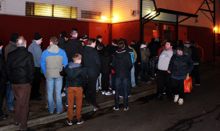 Fans were still queuing to get into the match 30 minutes after kick-off.