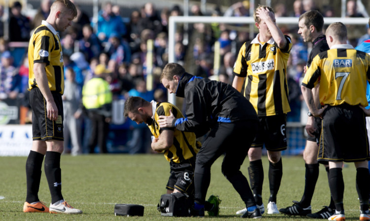 Gary Fisher picked up the injury in the match against Rangers.