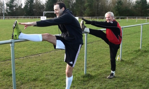 Courier reporter Jonathan Watson is given a lesson in fitness by 'Mr Glenrothes' Joe McCafferty.