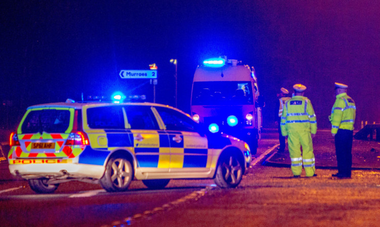 Police at the scene of the tragedy.