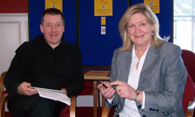 Chief Inspector Gordon Milne and Susan Wilson, chairman of Angus Alcohol and Drugs Partnership, at the launch.