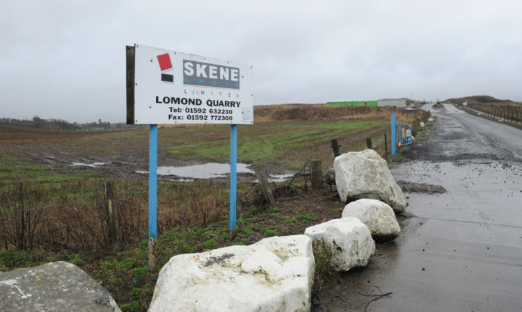 The entrance to the Skene Lomond Quarry.