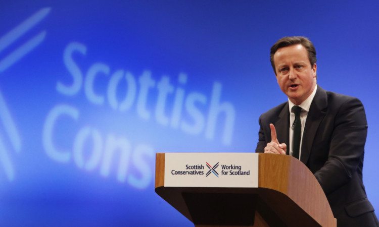 Prime Minister David Cameron speaks at the Scottish Conservative party conference, held at the Edinburgh International Conference Centre on Friday.