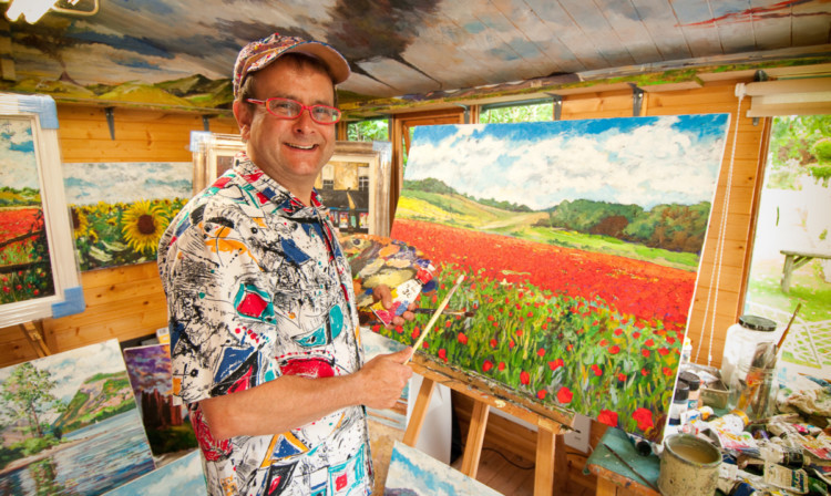 Timmy Mallett at work in his studio. If youre going to be an artist you need to paint every day.