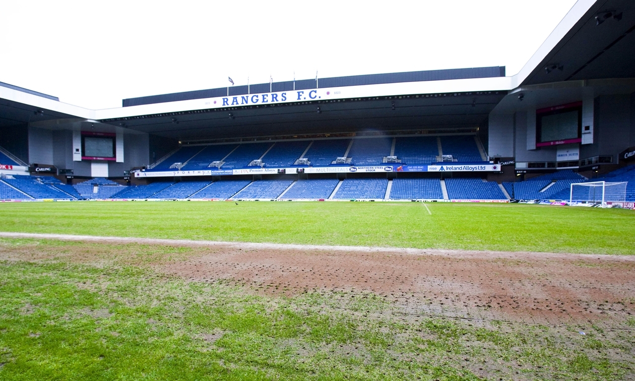 13/01/08 SCOTTISH CUP 4TH RND
RANGERS v EAST STIRLING (P-P)
IBROX - GLASGOW
Ibrox Stadium lies empty on match day yet again as heavy rain overnight caused the clash between Rangers and East Stirling to be rescheduled
