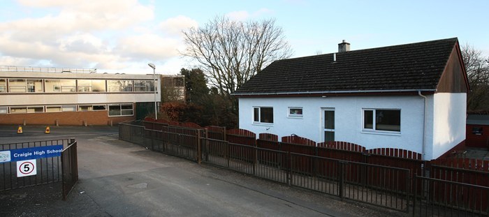 Kris Miller, Courier, News, 18/03/11. Picture today shows the Old School House with Craigie High in the background. See Alan Wilson for story.