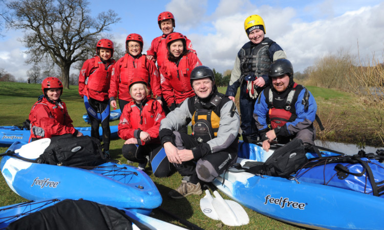 The novice canoeists at a taster session.