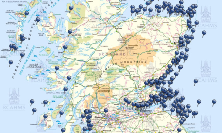 The map shows how the east coast dominates Scotland's history of shipwrecks.