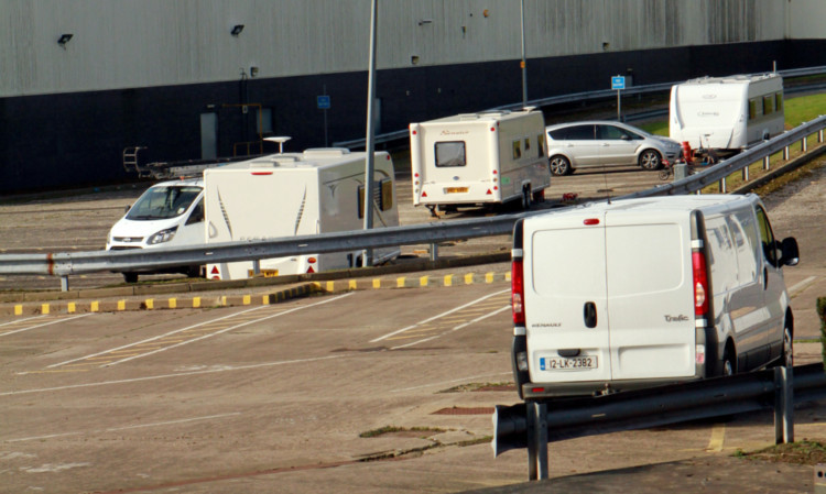 Travellers have set up camp at the site of the former Tesco distribution centre on Baird Avenue.