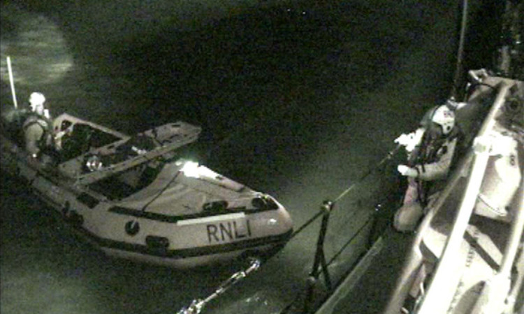 An image from the RNLI showing the rescue.