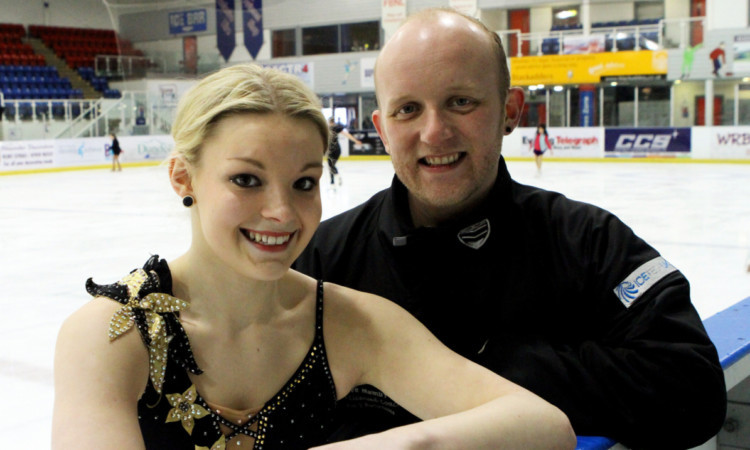 Figure skater Michelle Callison with coach David Mumby.