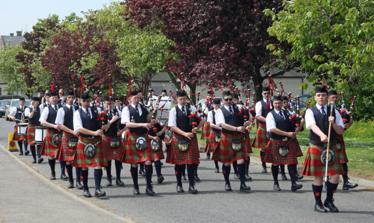The City of Brechin Pipe Band entertaining the crowds.