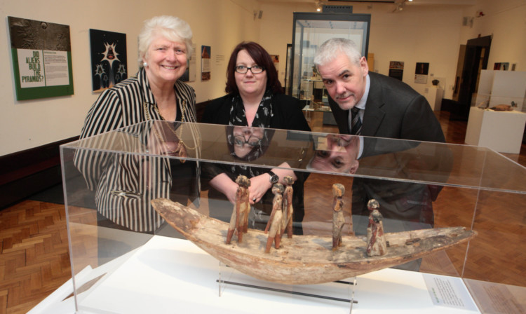 Provost Liz Grant, left, Perth and Kinross Council cultural services manager Helen Smout and Bill Atkinson, deputy director of education and childrens services.