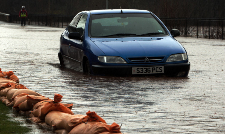 Severe flooding at River Street in Brechin in 2012.