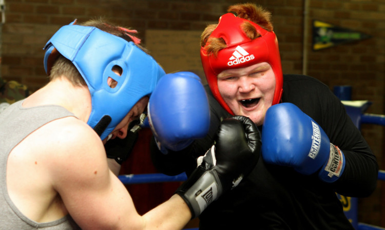Sparring at the Lochee Boys Club ahead of the Dundee Fight Night.