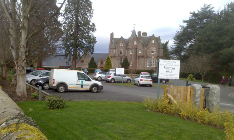 Mr Stewarts photograph of the parking attendants van in the car park at Balhousie Castle.