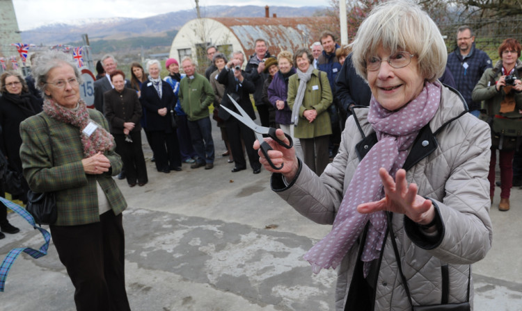 Eunice Cartwright, left, and Ray Crozier of Cultybraggan Local History Group open the new Comrie Heritage Centre at the former prisoner of war camp.