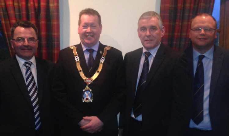 Institute of Auctioneers and Appraisers in Scotland vice-president John Kyle, president Willie McCulloch, outgoing president David Pritchard and junior vice-president Steven Wilson.