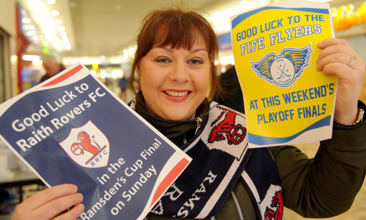 Ashley Murray shows her support for both Raith and the Fife Flyers.