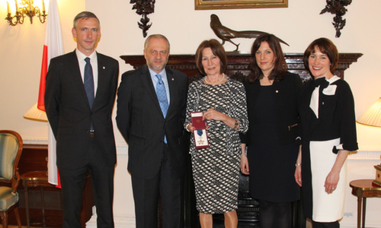 From left: Jamie Fraser, Polish ambassador Witold Sobków, Lady Fraser and her daughters Katie and Jane at the ceremony to honour Lord Fraser of Carmyllie.